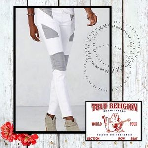 TRUE RELIGION Single End Moto Stretch Jean